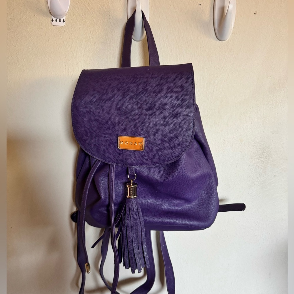 Purple Leather “Monat” Backpack